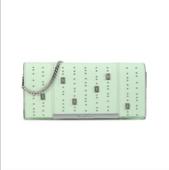 KARL LAGERFELD Paris Albertine Logo Leather Wallet On Chain - Picture 6 of 6